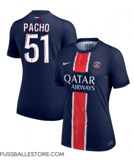 Günstige Paris Saint-Germain Willian Pacho #51 Heimtrikot Damen 2024-25 Kurzarm